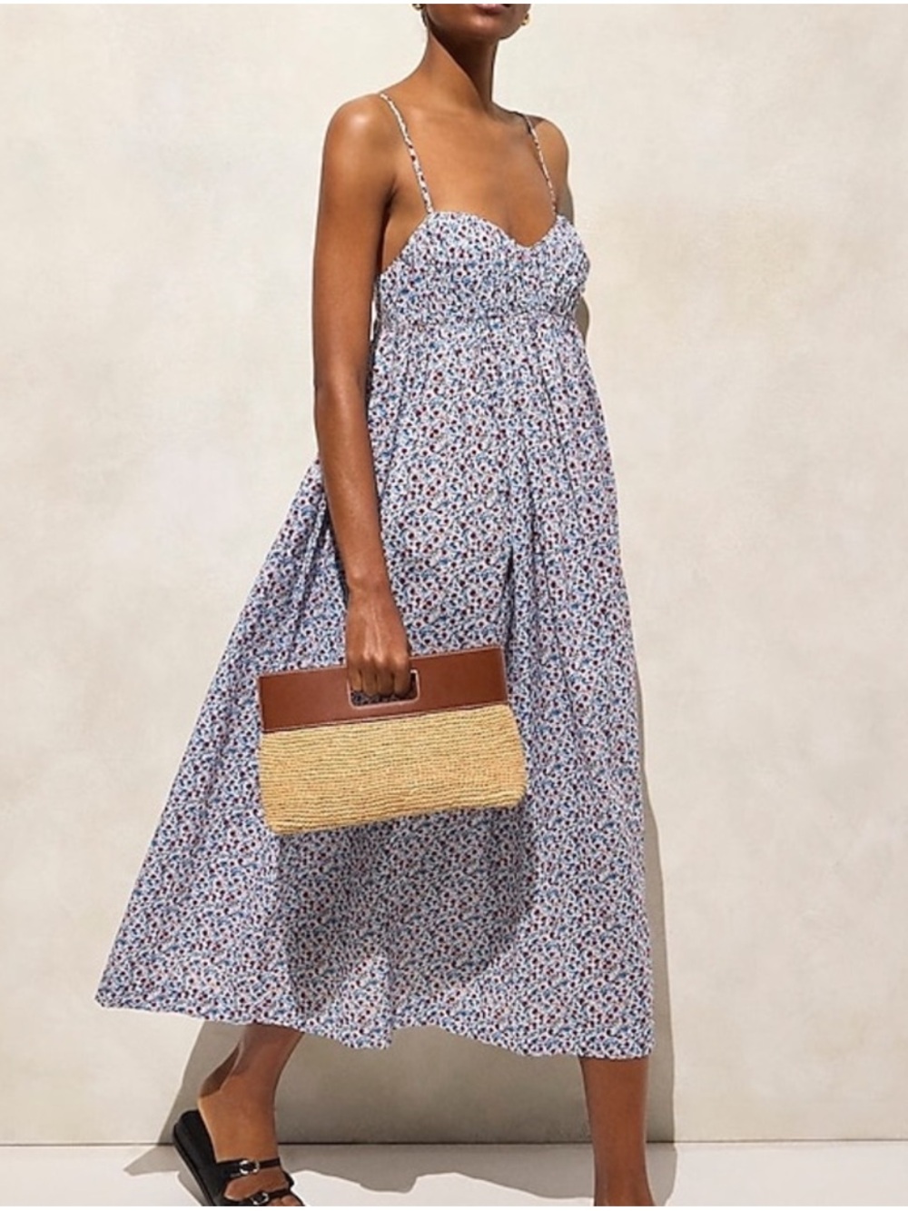 J. Crew Cotton Voile Empire Waist Dress in Poppy Print Size L NWT